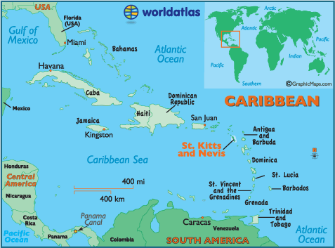 saint kitts und nevis karte karibik